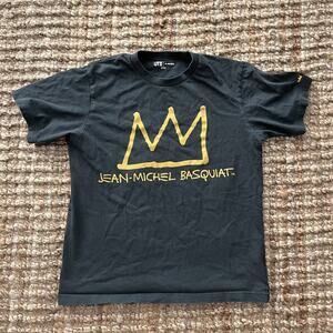 Uniqlo UT Jean-Michel Basquiat Crown Tee Gray S Y2K Streetwear Graphic Shirt